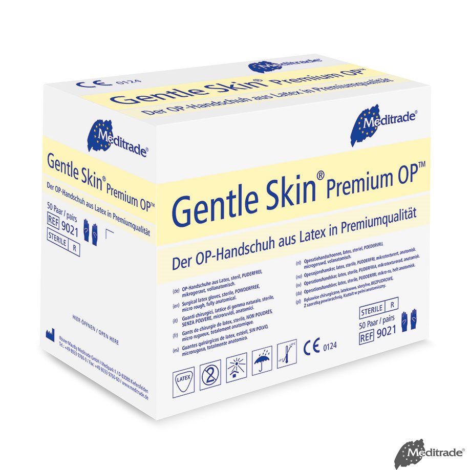 Gentle Skin Premium Surgical Gloves Latex, PF, sterile
