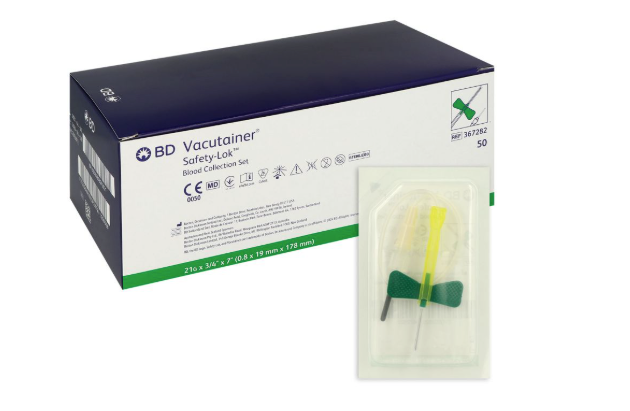 Vacutainer Safety-Lok Blood Collection Set - 21G, 0.8 x 19 cm