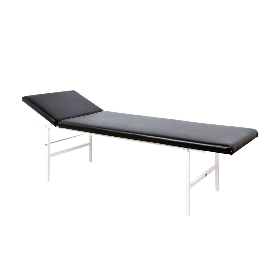 Untersuchungsliege Stahlrohr, Kopfteil verstellbar, 200 x 70 x 65 cm, schwarz