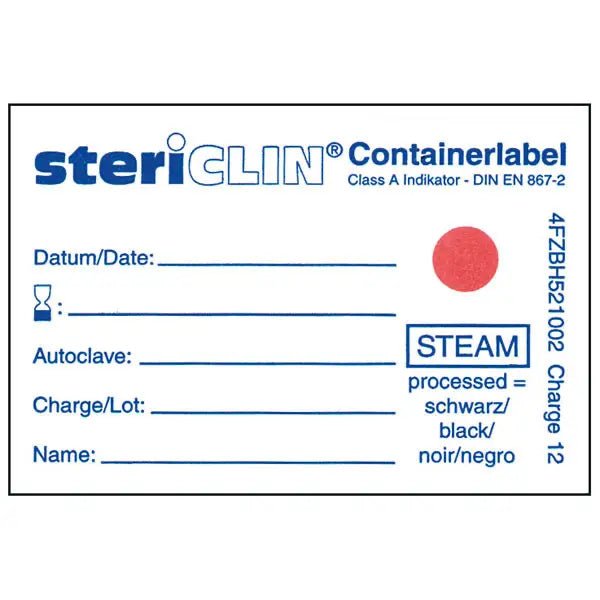 Vereinigte Papierwarenfabrik GmbHContainerlabel mit Dampfindikator - ohne AnfasslascheDocMed GmbH