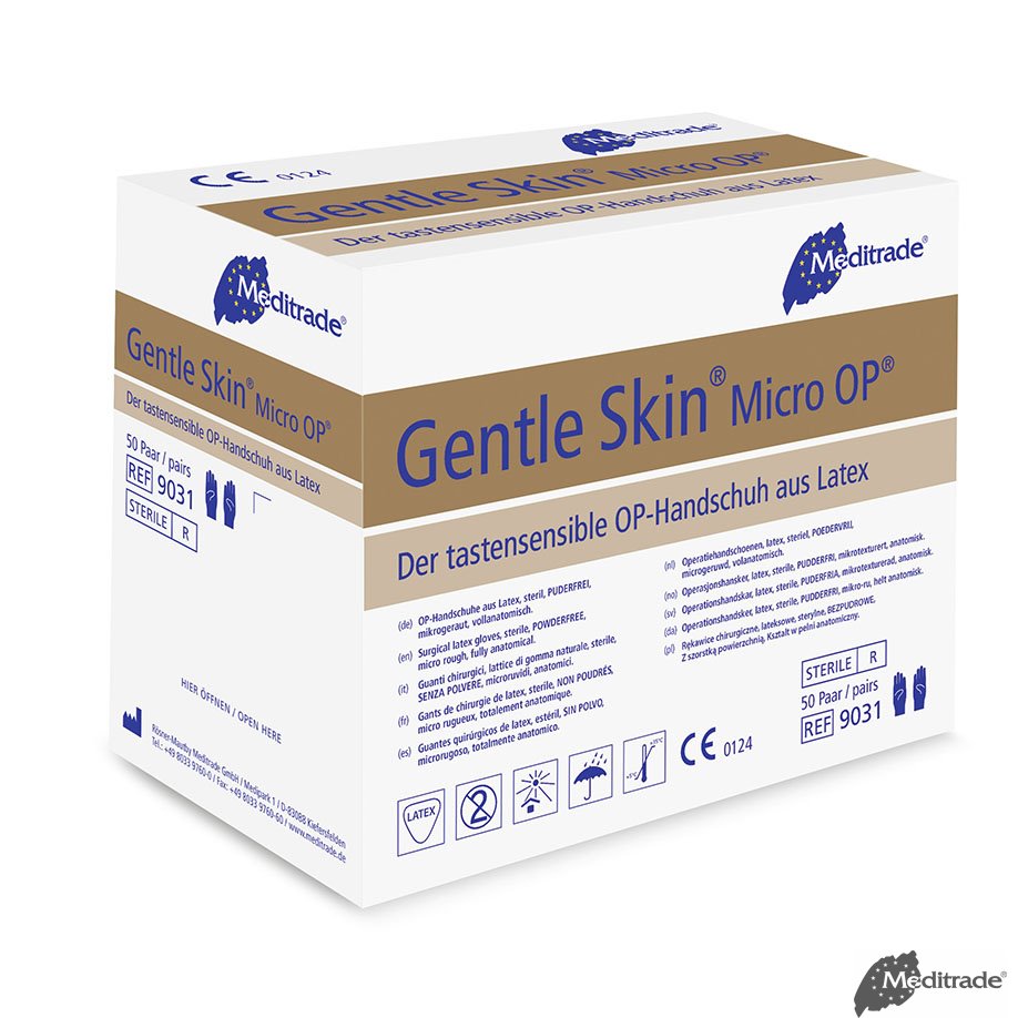Gentle Skin Micro Surgical Gloves Latex, PF, sterile