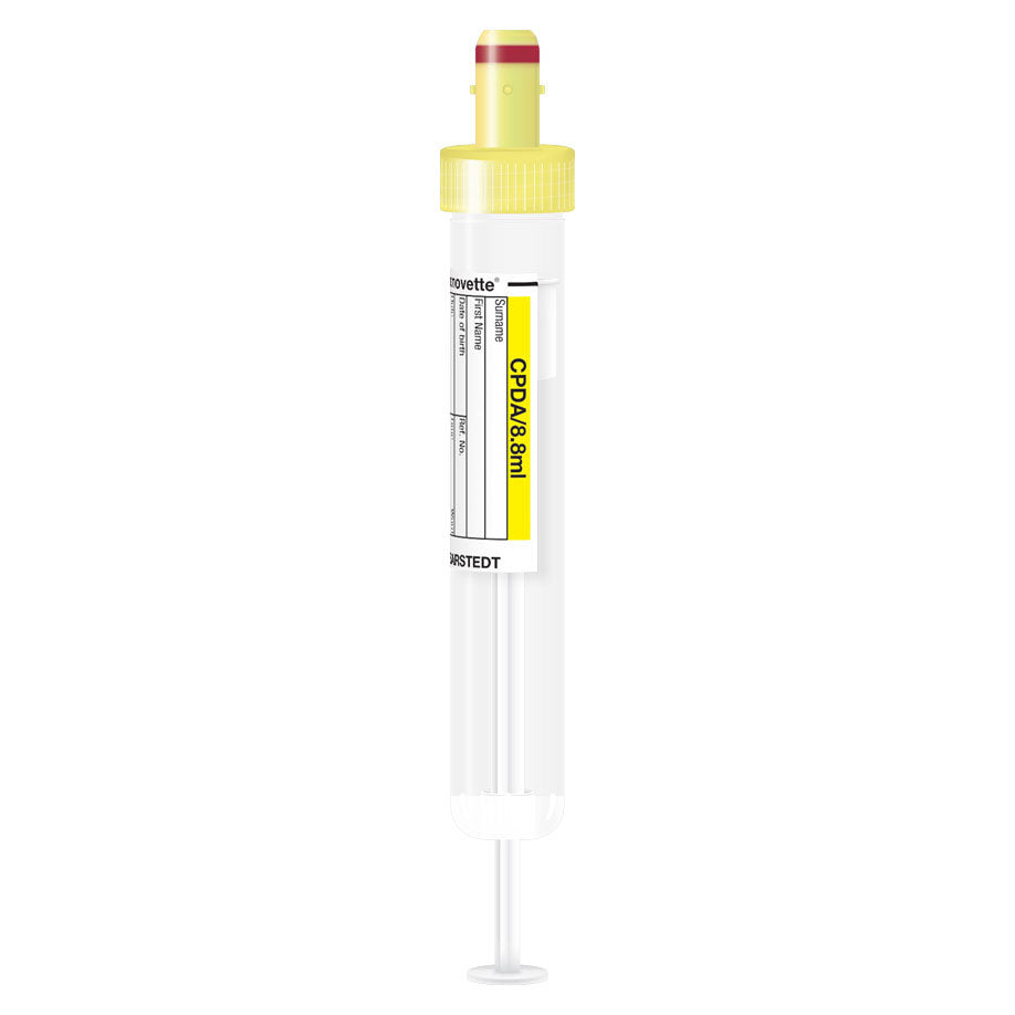 S-Monovettes 8.8 ml, 92 x 15 mm, CPDA1 paper label, sterile