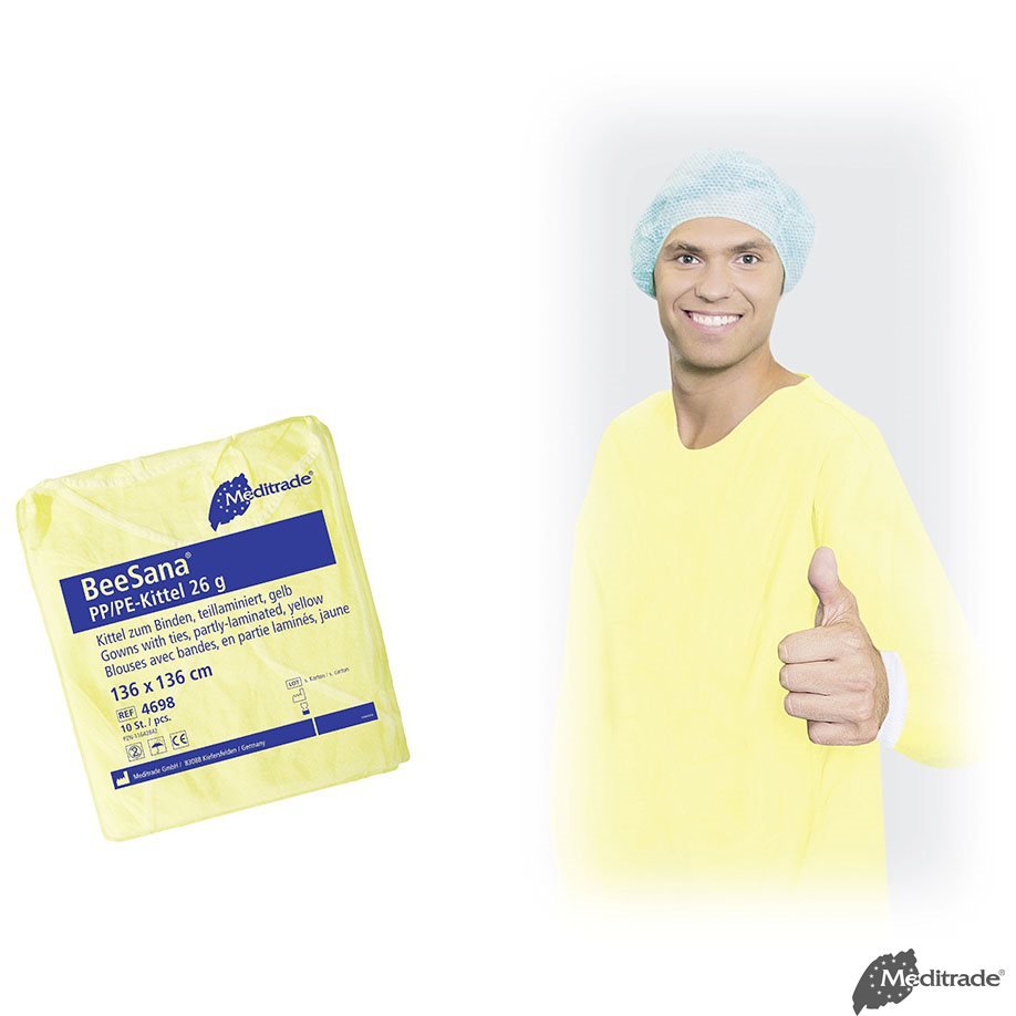 MeditradeSchutzkittel – Teillaminierter Einmalkittel mit TrikotbündchenDocMed GmbH